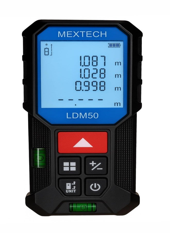 Mextech LDM50 Laser Distance Meter 50m Digital Measuring Tool, ±2mm Accuracy, Area & Volume Measurement, Min/Max Tracking, Pythagoras Function, 1 Year Warranty - Image 1